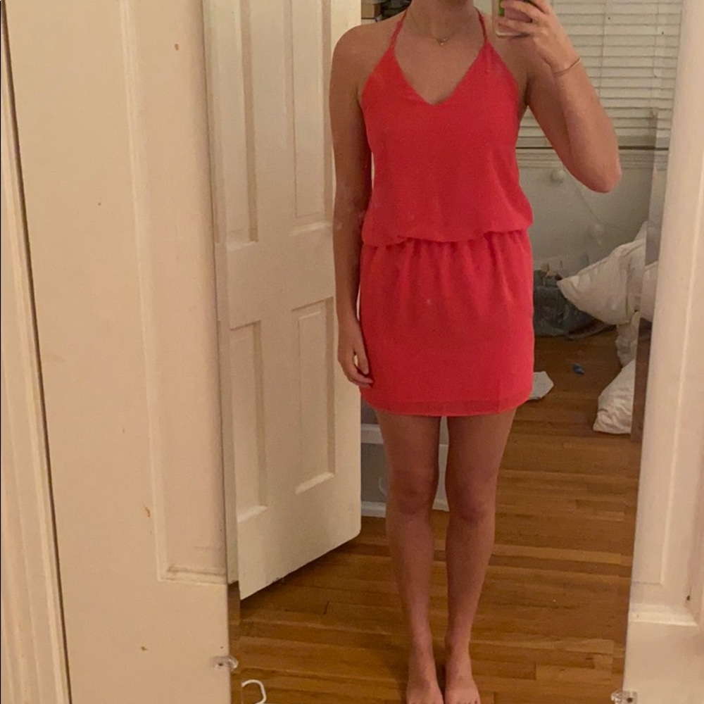 pink dress with T back